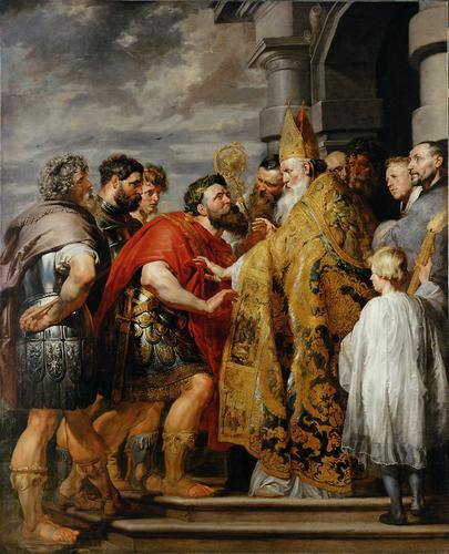 Peter Paul Rubens Saint Ambrose forbids emperor Theodosius I to enter the church oil painting picture